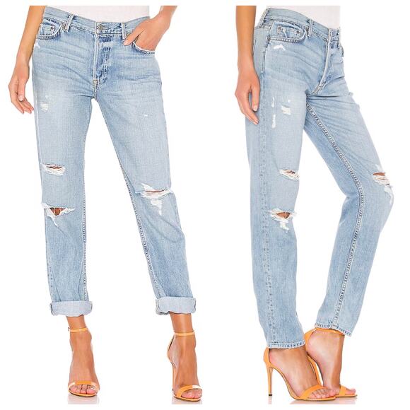 GRLFRND Olivia Boyfriend Jean Double Take Distresssed - Picture 1 of 13